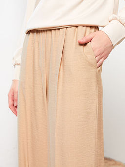 Kad?n Beli Lastikli Rahat Kal?p D?z Pantolon