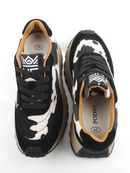 04-PDH362-3 BLACK Кроссовки демисезонные женские (натуральная замша, натуральная кожа)