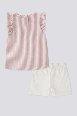 Комплект из двух футболок с короткими рукавами в розовую полоску для маленьких девочек Неожиданная скидка в корзине - U.s. polo assn фото 2