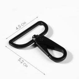 Цена за 2 шт. Карабин металлический, 52×45 мм / 38×3.5 мм, 3 шт., матовый чёрный