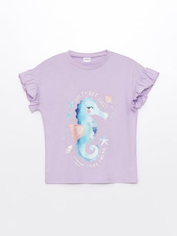 Bisiklet Yaka Bask?l? K?sa Kollu K?z ?ocuk Pijama Tak?m - Waikiki фото 2