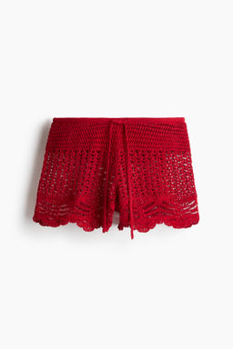 Pantal?n playero corto efecto crochet