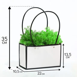 Цена за 10 шт. Сумка для цветов Белая влагостойкая, 22×10.5×13.5 см