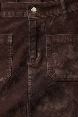 Kahverengi Suet Gorunumlu Normal Bel Mini Denim Etek TWOAW25ET00101