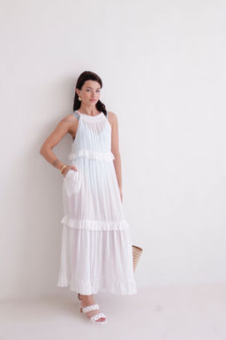 Martichelli Платье пляжное белое  фото 7