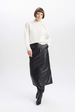 Свитер с полуводолазкой свободного кроя - Defacto фото 2