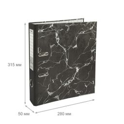 Expert Complete Регистратор под мрамор, мет.уг. 50 мм 50 шт. Classic Lite A4 арочный механ. (разб.) матовый черный EC101815