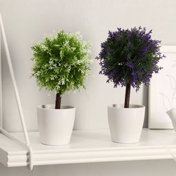 Искусственный цветок в горшке «Листочки-ёлочки», h=20 см, МИКС