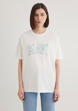 Mavi Logo Bask?l? Beyaz Tisort  фото 3