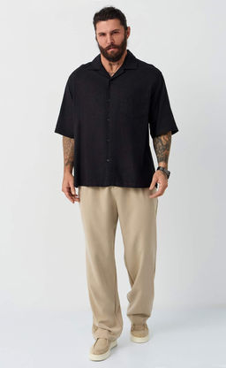 Рубашка к/р лен F611-0423 black - Fine joyce фото 9