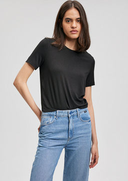 Lux Touch Siyah Basic Tisort