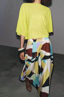 ZW COLLECTION PRINTED MIDI SKIRT - Zara фото 12