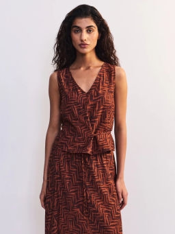 Блуза из вискозы с треугольным вырезом ZR2605012009-257 / Zarina фото 3