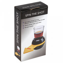 Игра настольная (питейная) "Вращайте шот": вращающийся механизм со стрелкой д6см, h4,5см, пластик; стопка стеклянная 50мл д4,6см, h6см, в коробке (Китай)