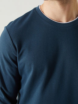 Bisiklet Yaka Uzun Kollu Erkek Sweatshirt