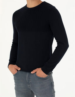 Lacivert Slim Fit Bisiklet Yaka Triko Kazak - Pierre cardin фото 6