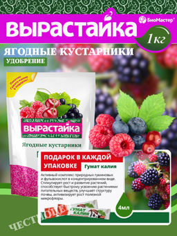 Цена за 2 шт. Удобрение комплексное 1кг Ягодные кустарники Вырастайка - On фото 4