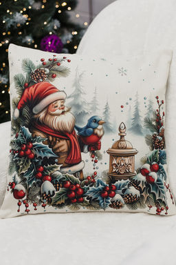 Наволочка декоративная новогодняя 2 шт рогожка