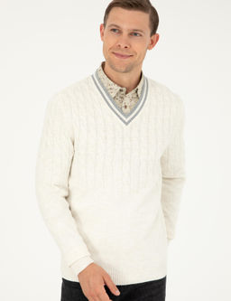 Белый зауженный свитер - Cacharel фото 4