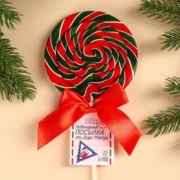 Леденец на палочке Новогодняя посылка, вкус: вишня, 110 г