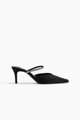 Mules de tac?n con tira de strass