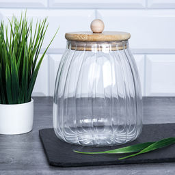 Банка для сыпучих бамбуковая крышка рифленая 1000 мл /LCSC2433/уп 60/ - Галеонтрейд фото 19