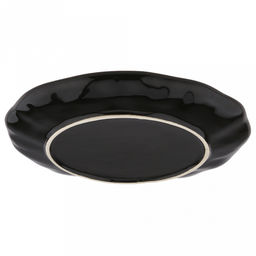 "Тихий океан" Тарелка мелкая керамическая д225мм, h25мм, асимметричная форма, синий (Китай)