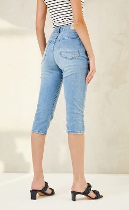 Бриджи джинс F112-0911b middle blue - Fine joyce фото 3