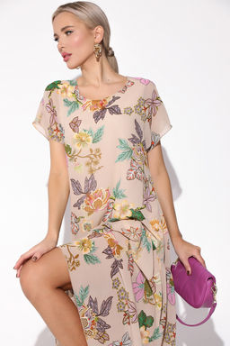 Платье Тонкие чувства (беж цветы) - Эльза фото 3