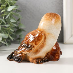 Фигурка полистоун лак «Обыкновенная сипуха (сова) с детёнышем», 11.5×6.5×10.2 см