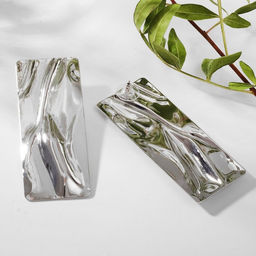 Серьги металл Атмосфера прямоугольник, цвет серебро