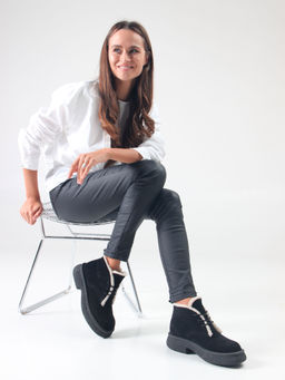 Ботинки EDART 308.агата bl. черный замша/шерсть