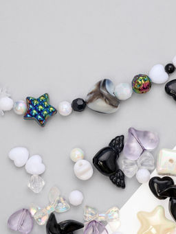 Бусины Микс, набор 50 г, чёрно-белые