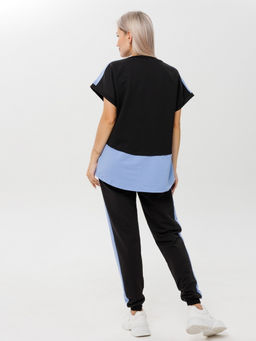 Костюм женский К-209 (футер с лайкрой) Чёрно-красная