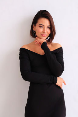 Martichelli Платье с V-образным вырезом чёрное  фото 5