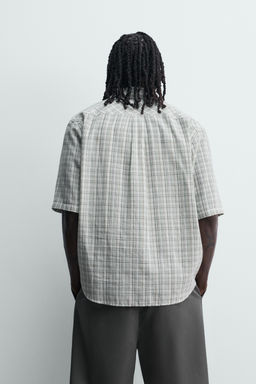 CAMISA RELAXED FIT CUADROS / verde lavado