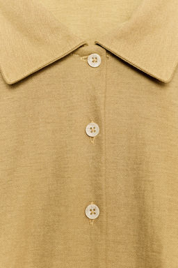 CAMISETA PLIEGUES BOTONES / Aceite - Zara фото 6