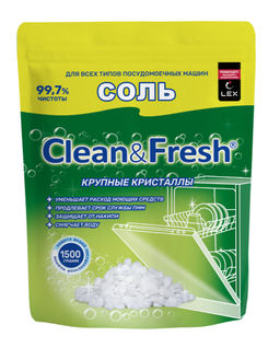 Соль для ПММ гранулированная, Д/П 1500 гр. Сlean&Fresh