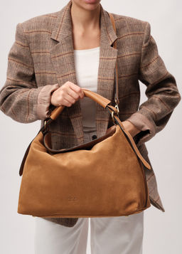 Замшевая сумка Andrea DBR 31374 светло-коричневый