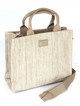 Сумка женская иск/кожа+текстиль DJ-CM 7531-TAOS TAUPE, 1отд, плечевой ремень, бежевый SALE 264417 - Adelia фото 5