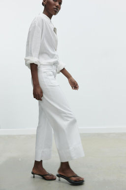Z1975 WIDE-LEG HIGH-WAIST CROPPED JEANS - Zara фото 5