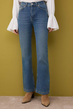 Antrasit Yuksek Bel Ispanyol Paca Flare Jeans TWOAW26JE00050 - Trendyolmilla фото 3