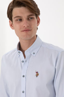 Erkek A__k Mavi Uzun Kollu Basic G_mlek Sepette S_rpriz _ndirim - U.s. polo assn фото 2