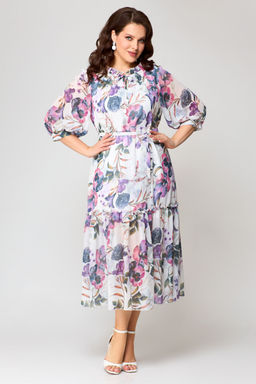 Платье Svetlana Style 1942 белый+цветы