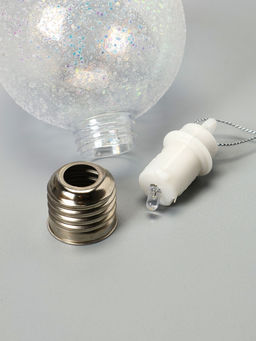 Набор ёлочных шаров Ледяное сияние, 8 см, 1 LED, от батареек LR443, свечение тёплое белое - Luazon lighting фото 3