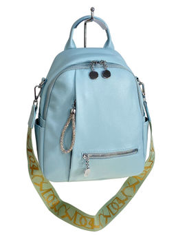 Сумка-рюкзак из искусственной кожи, цвет голубой