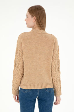 Женский трикотажный кардиган песочного меланжа Неожиданная скидка в корзине - U.s. polo assn фото 5