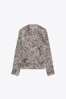 ANIMAL PRINT BLOUSE WITH BOW - Zara фото 8