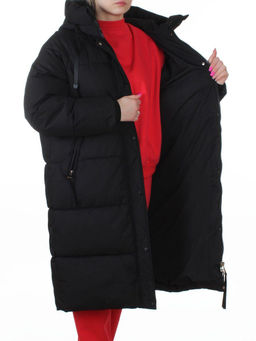 24-802 BLACK Пальто зимнее женское (200 гр. холлофайбер)