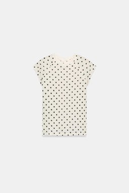 CAMISETA SUPIMA® MANGA CORTA LUNARES / Blanco - Zara фото 4